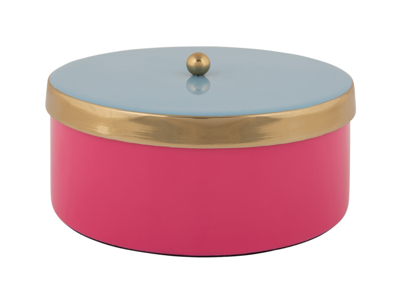 Storage Box Double Funky Medium PT4253BL Aqua blue & peach orange