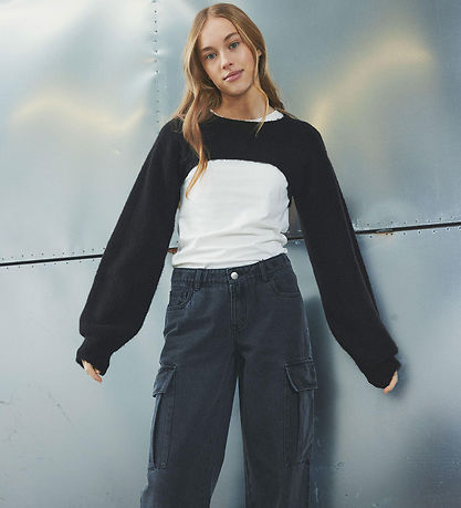 LMTD Jeans - Cargo - NLfLizza - Blåck Denim