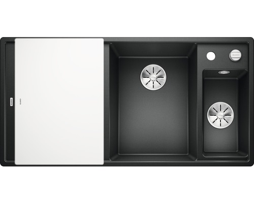Blanco AXIA III 6 S spoelbak, 1000 x 510 mm, antraciet, 523472, 1 bak, bak rechts, met bijzetbak en afdruiprek