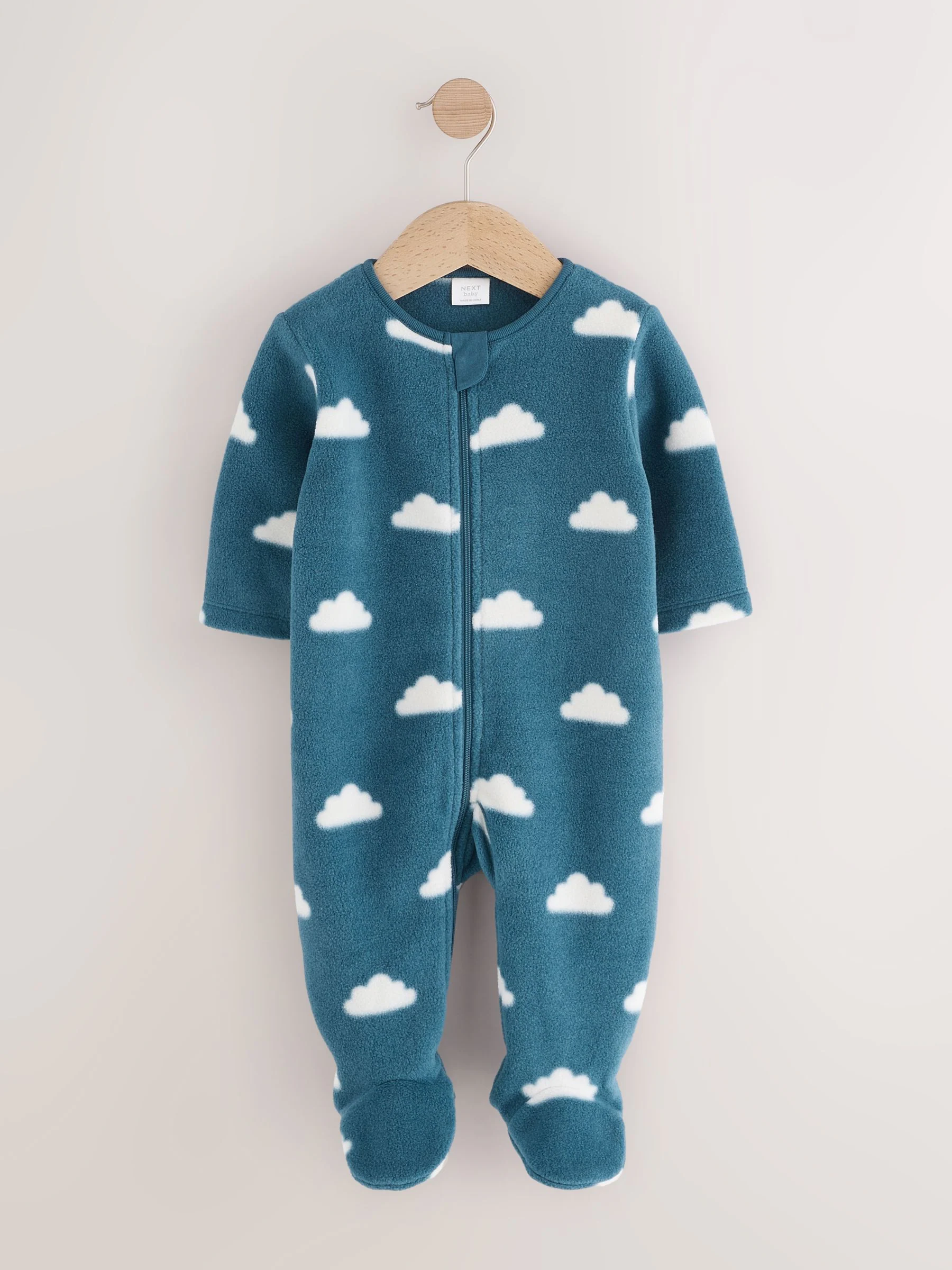 Blauw - Set van 4 baby-onesies van microfleece met tweewegrits