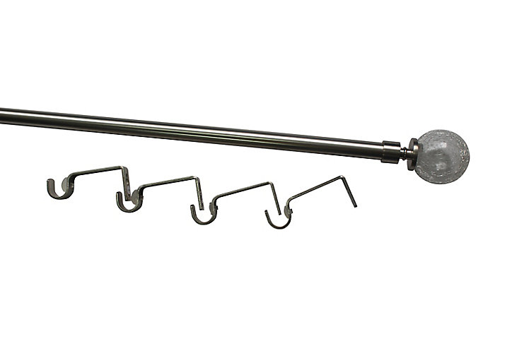 Kit de tringle à rideau extensible embout boule Athens GoodHome 200/330 cm, Ø16/19 mm gris