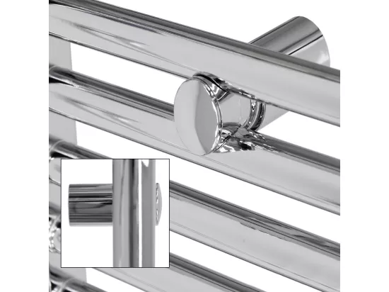 LuxeBath Radiateur Électrique Chrome Courbé 400x800 mm + Résistance 300W et Thermostat Commande Tactile