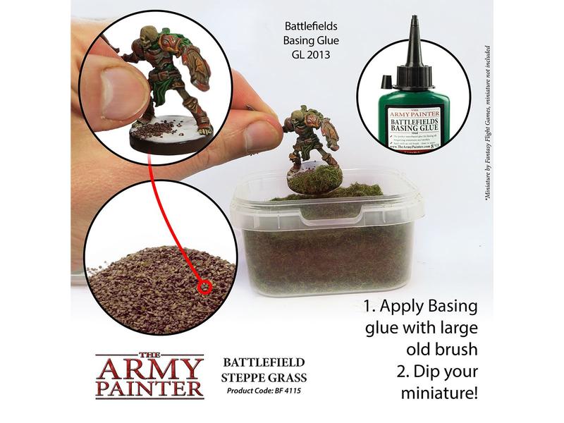The Army Painter Basing Battlefield Steppe Grass 150 ml Gras-Effekt geeignet für Miniatur-Basen