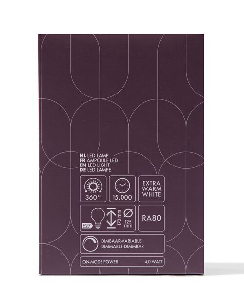 ampoule globe led à calotte noire E27 4W 280lm g125