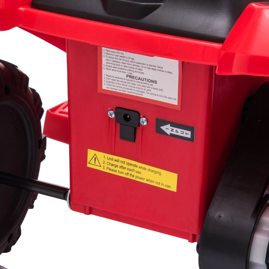 HOMCOM Elektroquad 6V Akku Elektroauto LED Frontlicht rot