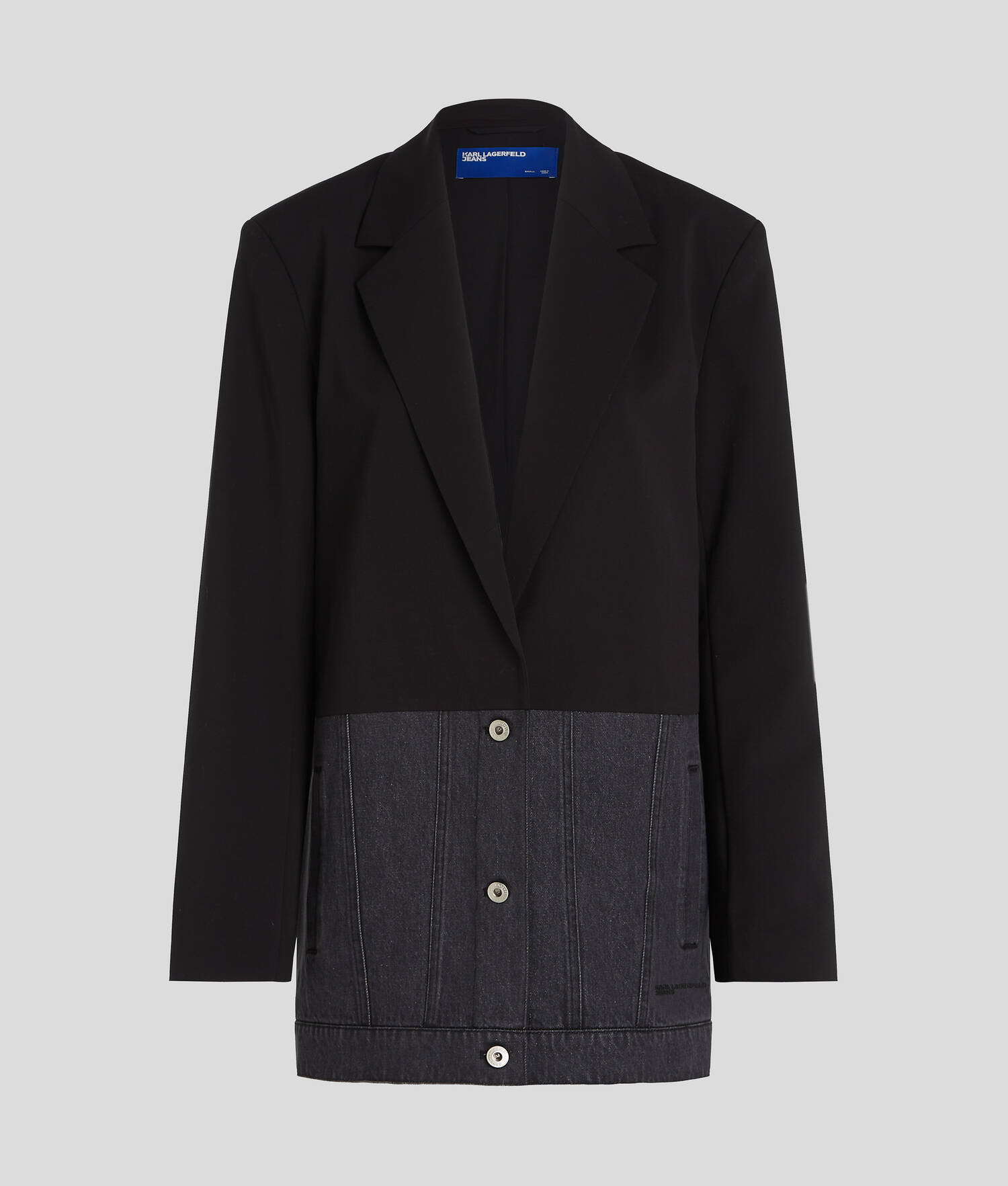 BLAZER EN MATIÈRES MÉLANGÉES - Noir