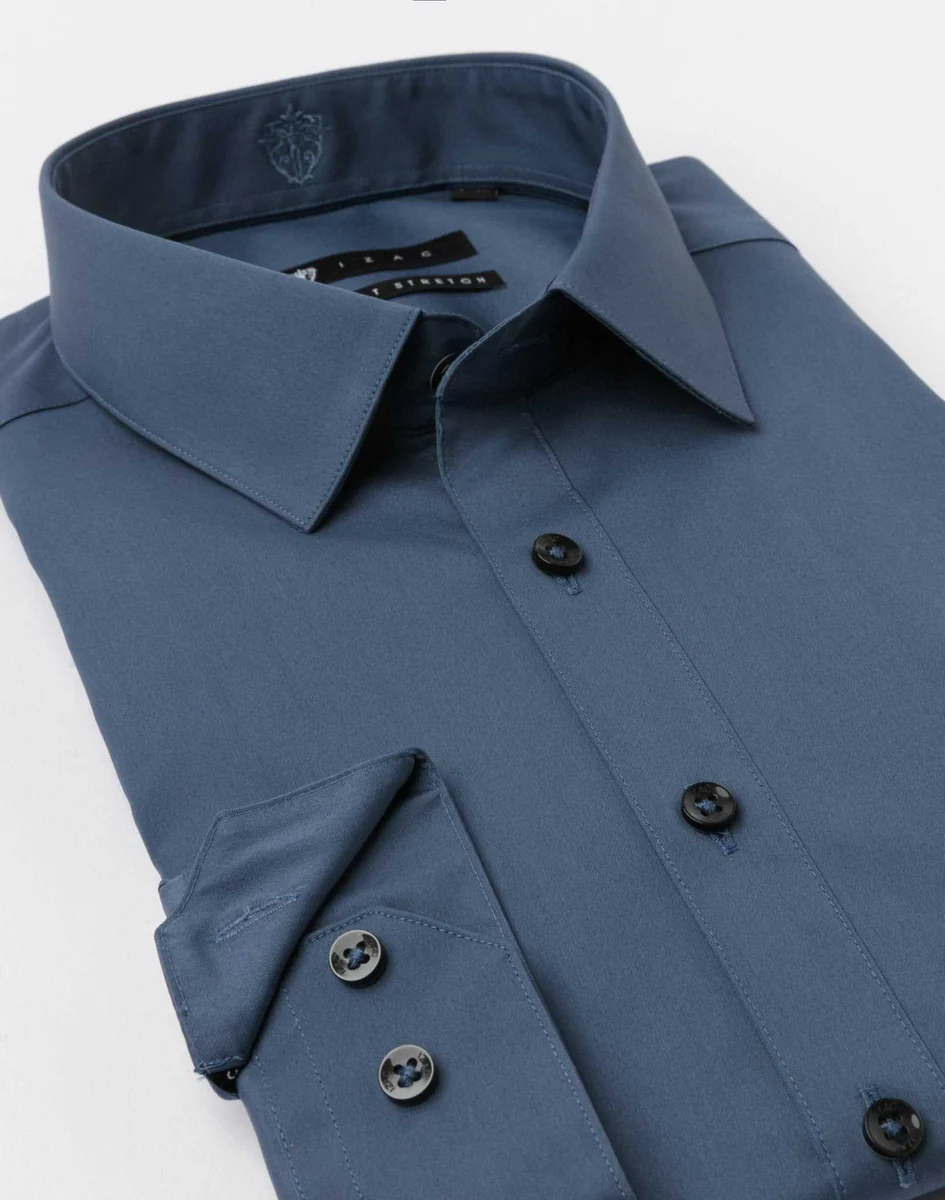 Chemise stretch bleu vintage