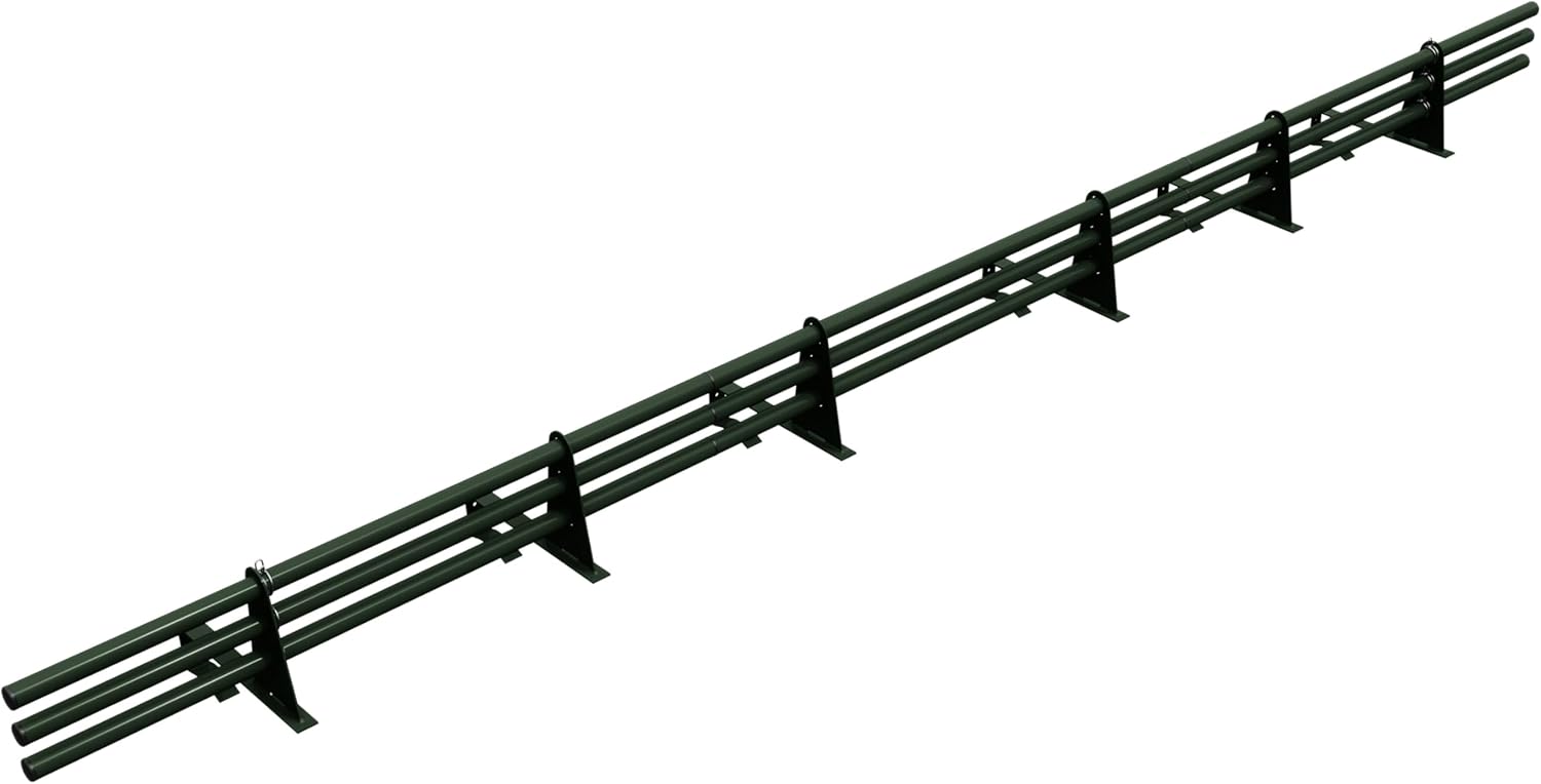 Parotec SCHNEEFANGROHR-Komplettset 3,0 m (300 cm) - für Hohlfalzziegel, Reformziegel, Pressfalzziegel & Flachdachziegel - Schneefang/Dachlawinenschutz - 3 Rohre, 6 Halterungen - RAL 6020 Dunkel Grün