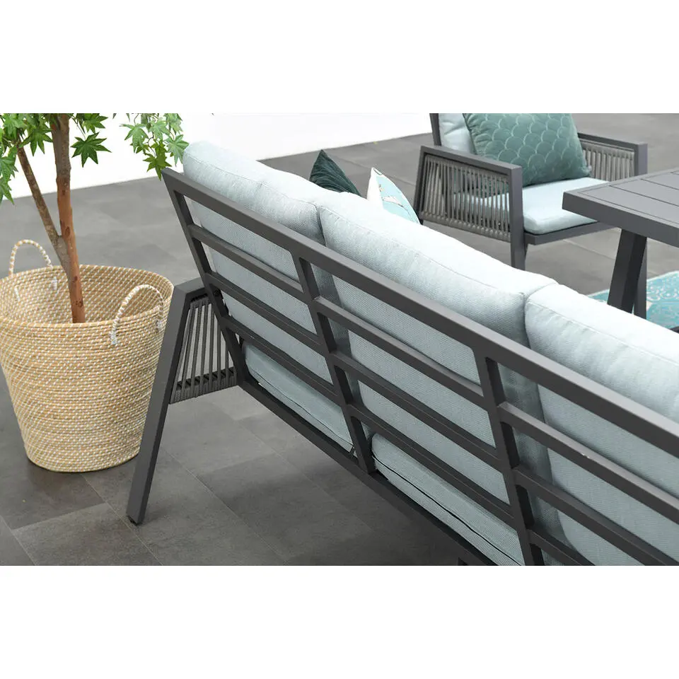 Garden Impressions Brendon lounge dining set 4-delig rechts - mint grijs