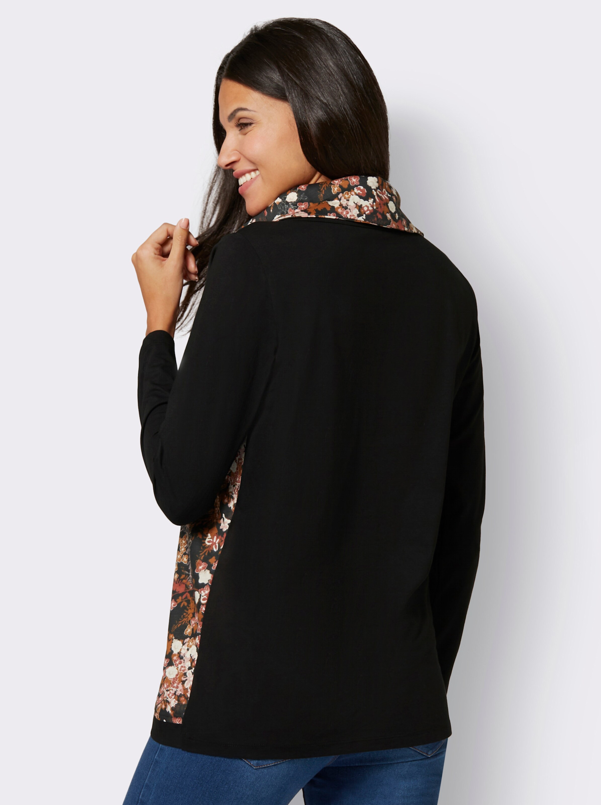 Longshirt mit floralem Druck