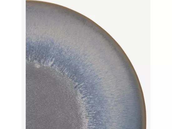 HABITAT - Assiette plate en grès - 25 cm - Bleu et marron (Lot de 2) - Asta