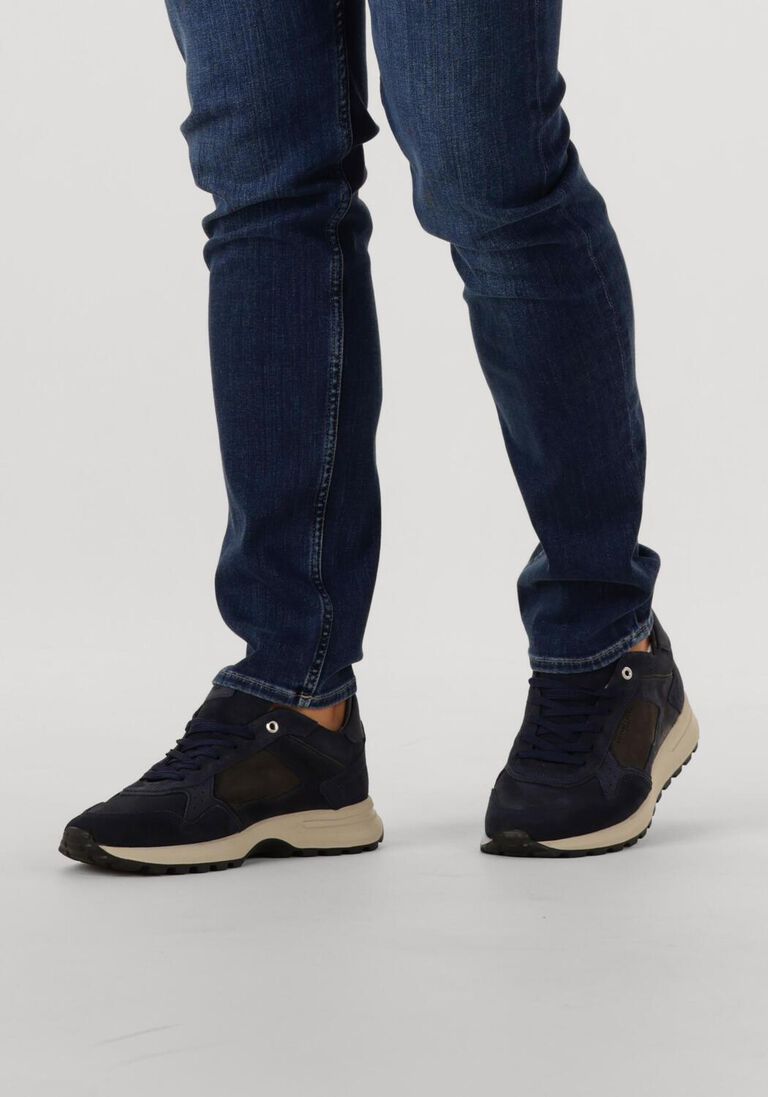 donkerblauwe stefano lauran lage sneakers star 005