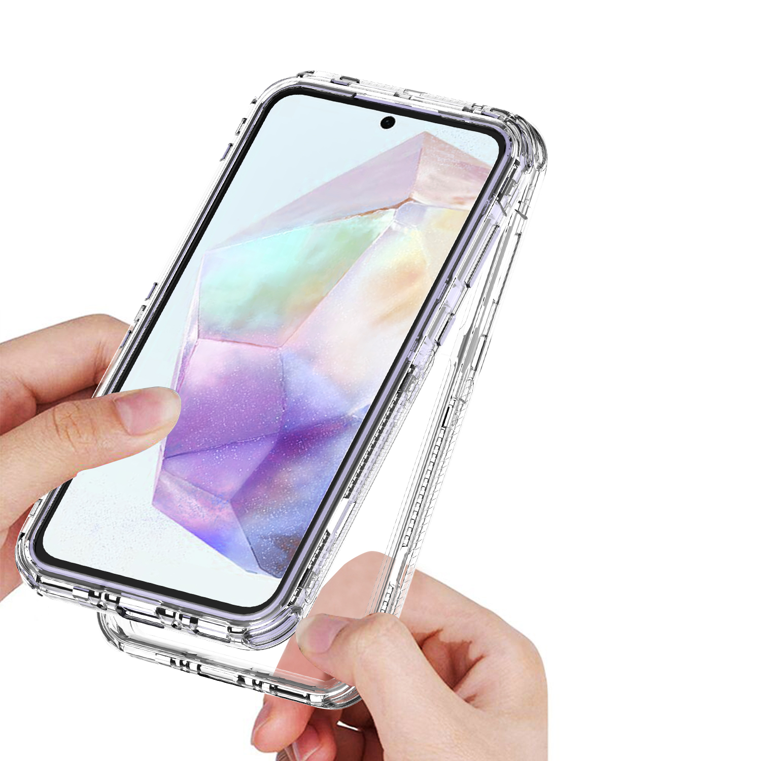 Samsung Galaxy S24 FE Hybrid Hülle TPU Bumper   Acryl Rückseite - Transparent