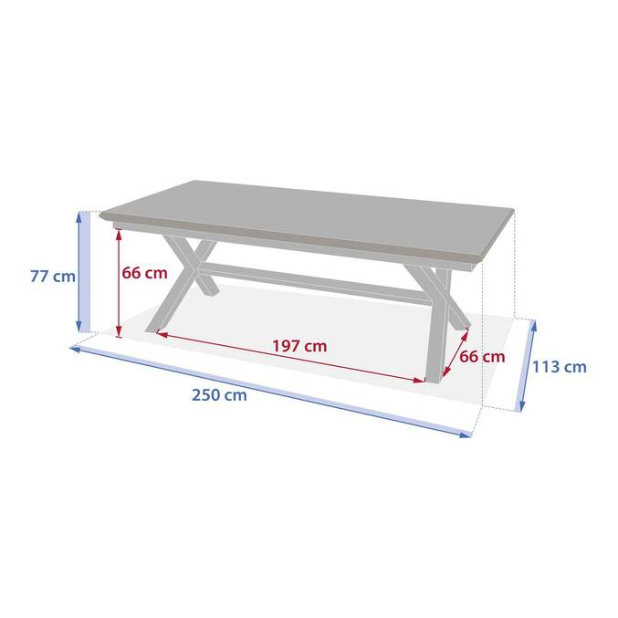 Table de jardin extensible AXIOME Effet bois Noix & Graphite