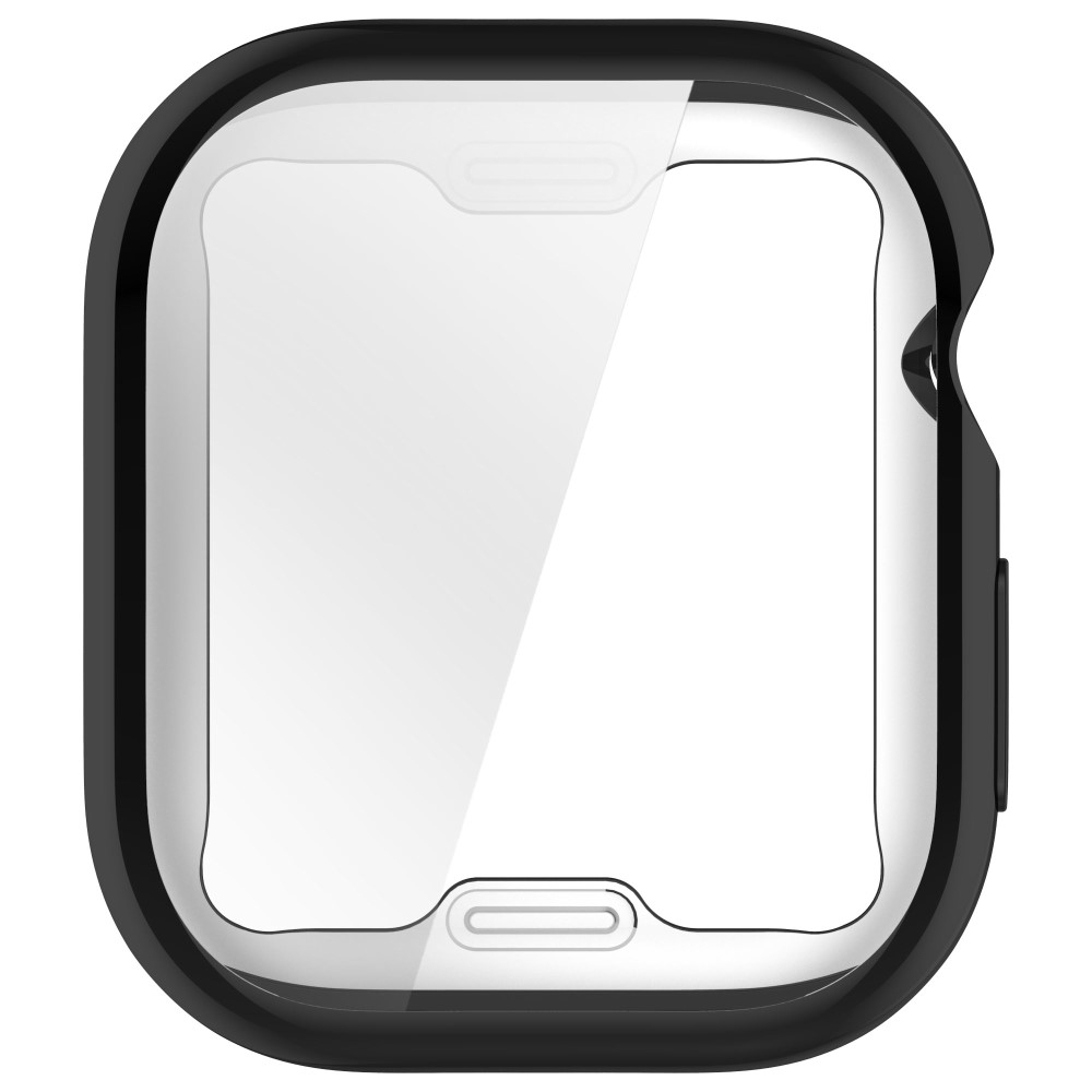 Apple Watch (46 mm) Galvanisierte Gummi Bumper Hülle mit Displayschutz - Schwarz
