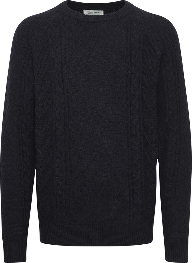 Casual Friday CFKRISTIAN crew neck cable knit Dark navy