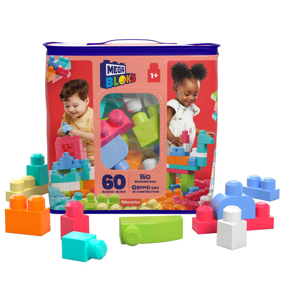 MEGA Bloks First Builders blokkenzak - 60 stuks - roze