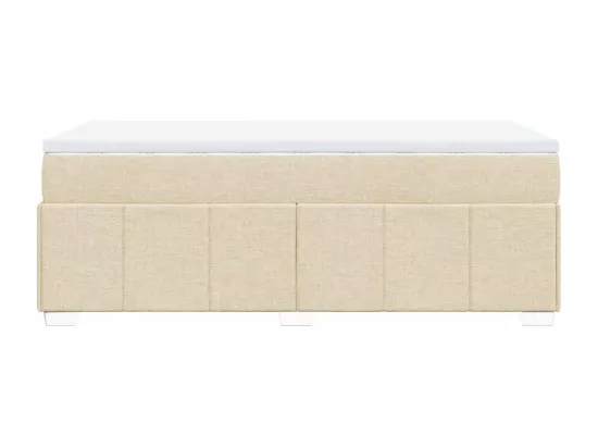 Sommier à lattes de lit et matelas Crème 90x190 cm Tissu