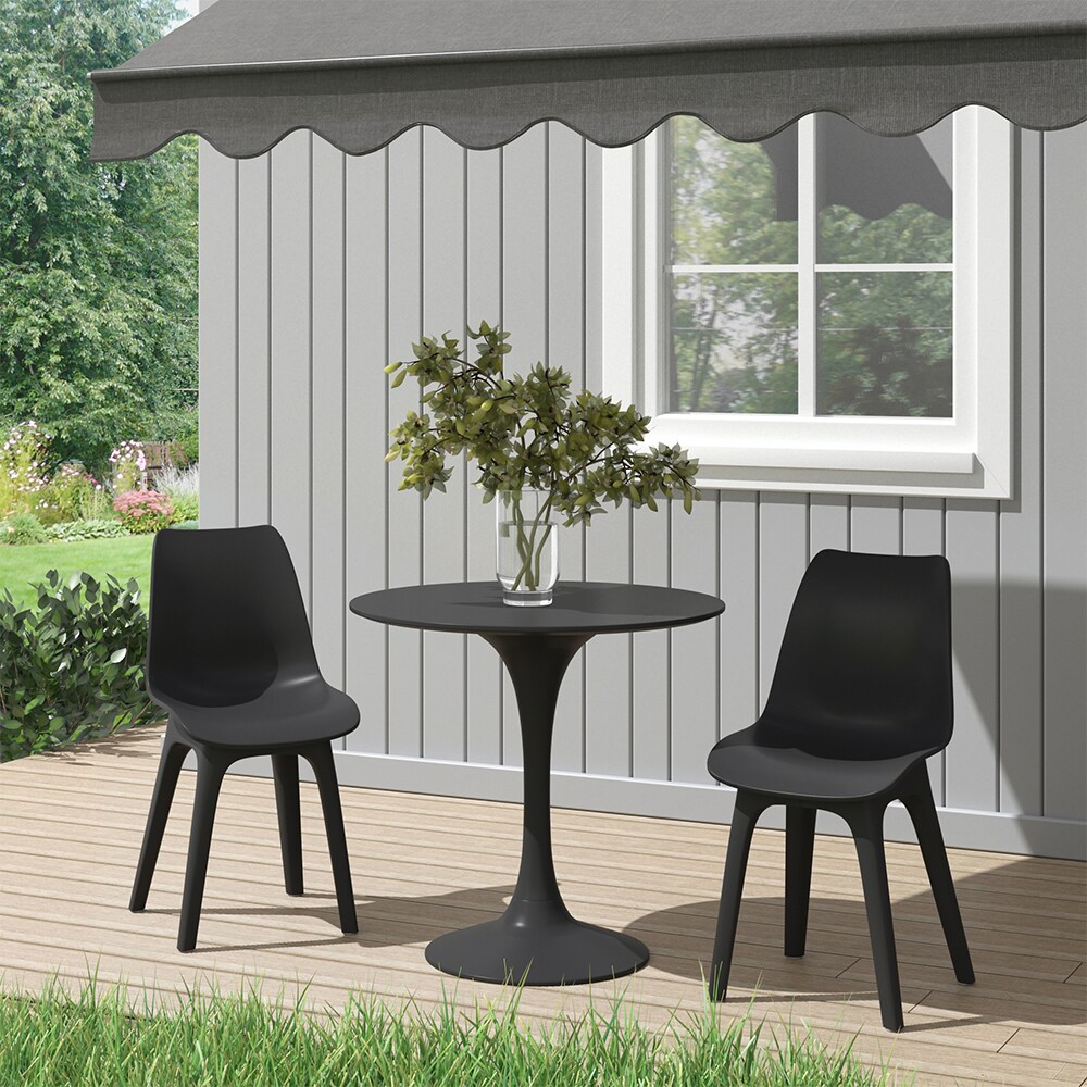 OK-Living Gartenstuhl Terrassenstuhl Balkonstuhl Eolo schwarz Gartenmöbel Set
