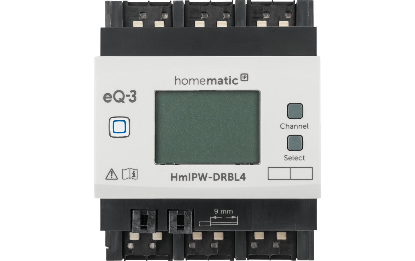 Smart Home Wired Jalousieaktor 4-fach<br>Flexible Steuerung angeschlossener Jalousien, Rollläden und Markisen über vier Kanäle – HmIPW-DRBL4
