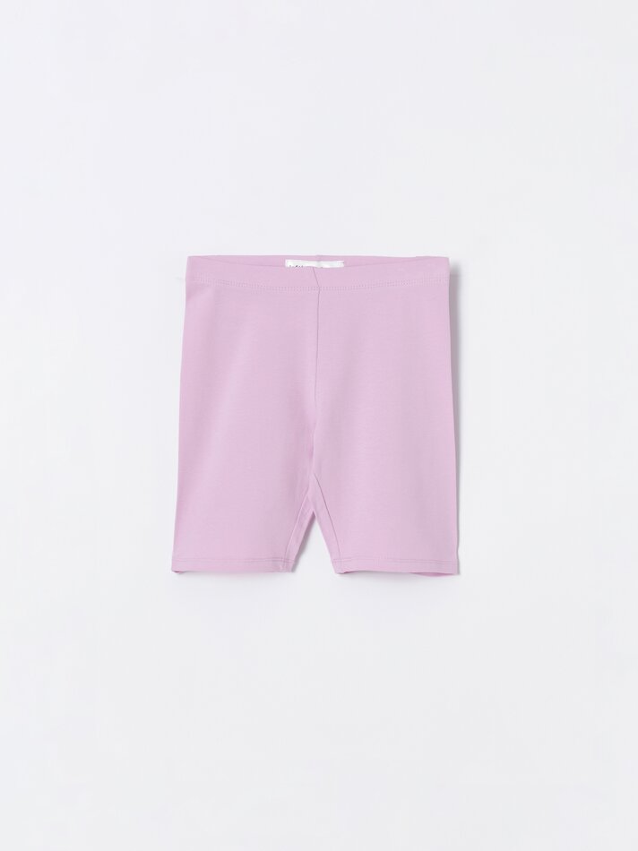 Conjunto com 2 leggings de ciclismo combinadas - Rosa Lilás