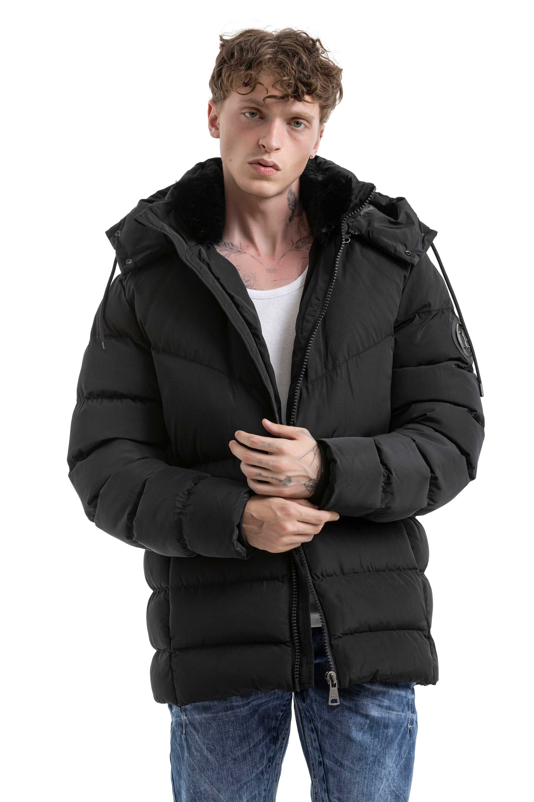 Cipo & Baxx Steppjacke mit Kapuze