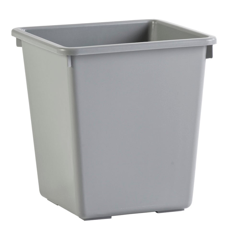 PROREGAL Vierkante Conische Afvalbak 27 Liter HxBxD 36 x 34 x 34 cm Kunststof Grijs