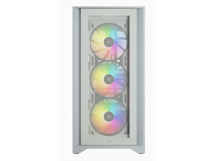 Corsair iCUE 4000X RGB – Miditower - ATX - ingen strømforsyning - Hvid - USB/Lyd