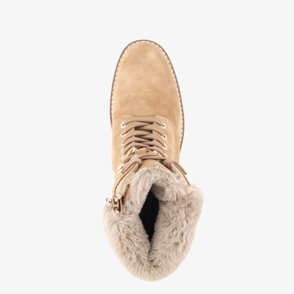 Hush Puppies suède dames veterboots met hak