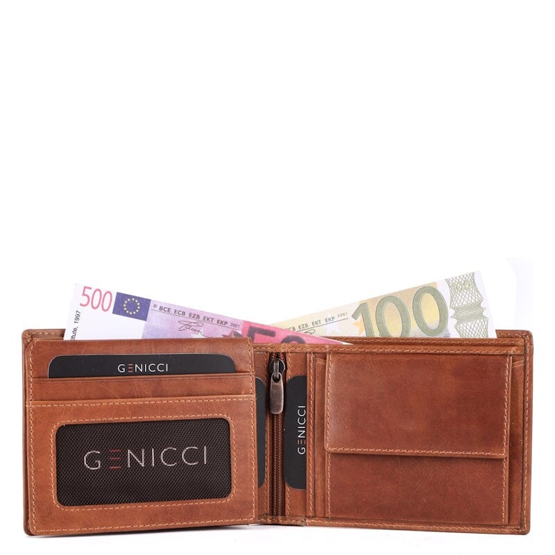 Genicci Noble Clinton Heren Portemonnee Cognac