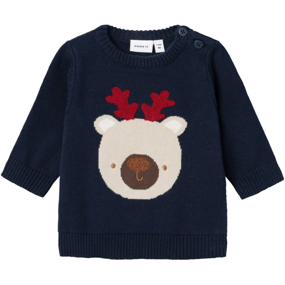 Køb Name It Dark Sapphire Rujul Strik Bluse