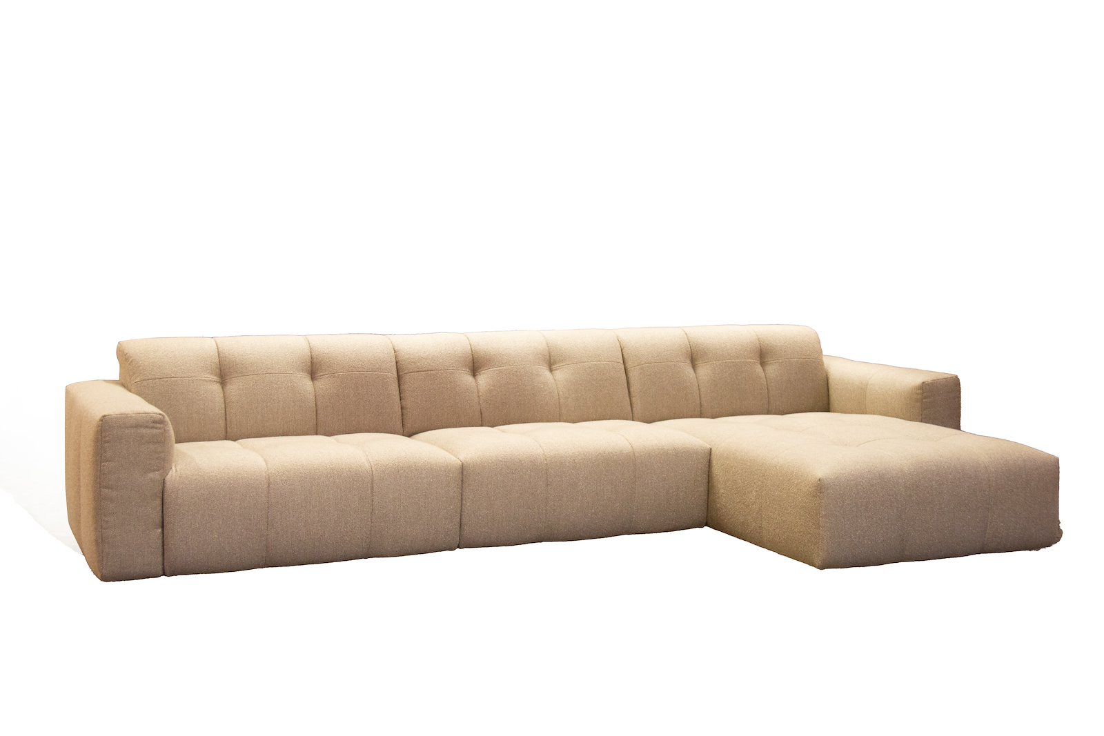 Chess sofa 1,5V+1,5+Chl H i tekstil Marilyn beige med sorte ben. Komfort C1