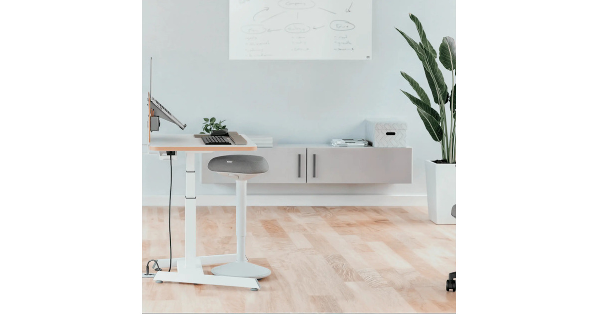 LeitzErgo Wiebelkruk met Gasveer (57 - 82 cm) stoel  (Grijs)