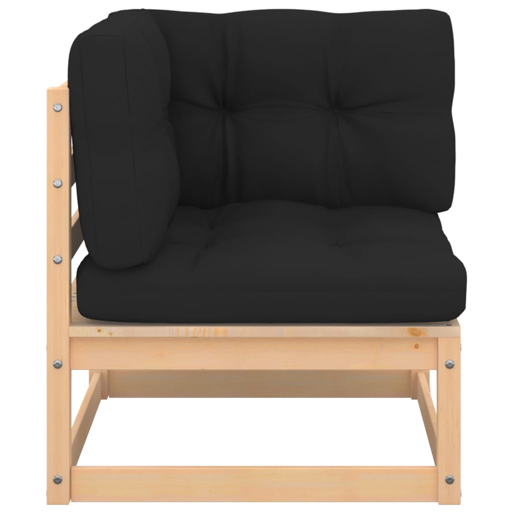 Salon de jardin meuble d'extérieur ensemble de mobilier 4 pièces avec coussins bois de pin massif