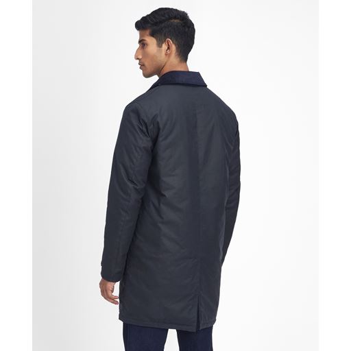 Barbour Wax Mac Frakke, Navy/Greenloch Tartan, L