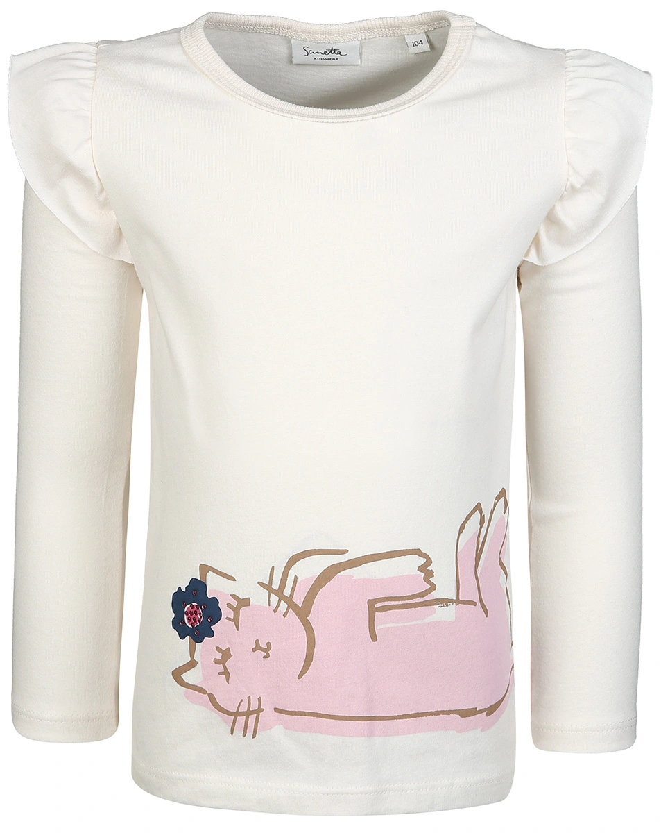 Langarmshirt KITTY in white whisper