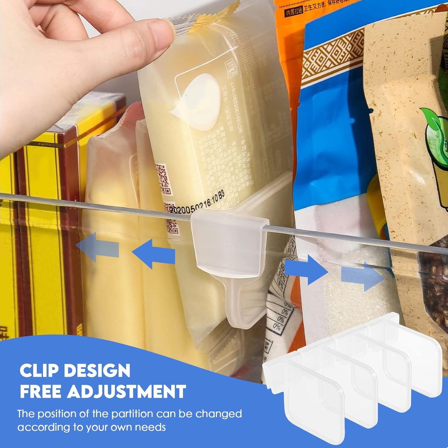 (10er Set) Kühlschrank Trennwand Küchen Schubladen Organizer Seitentür Trenner - Transparent