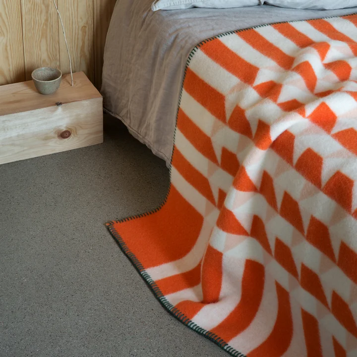Røros Tweed - Kvam Wolldecke 200 x 135 cm, grau