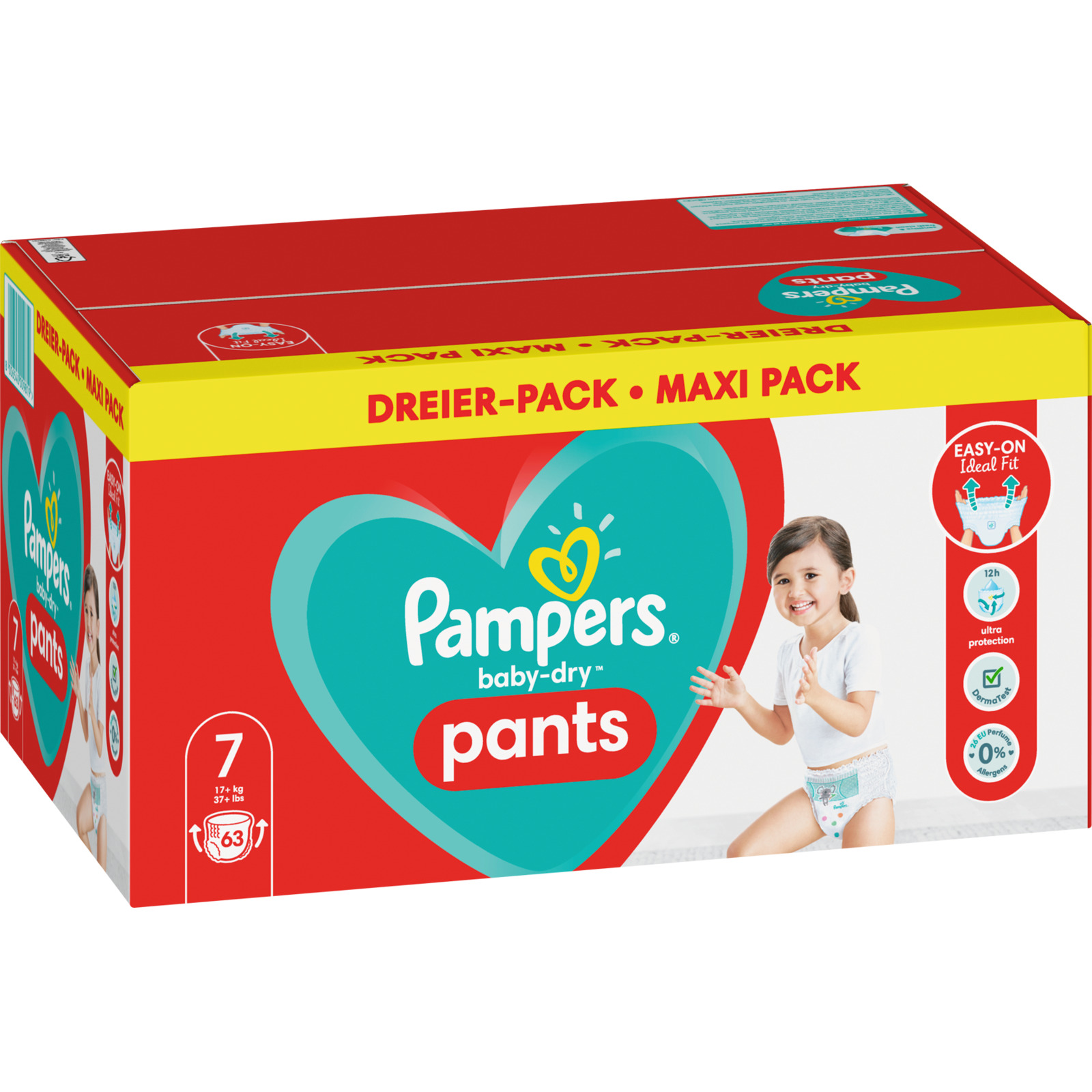 Pampers Gr. 7 Baby Dry Pants Extra Large Plus 17 kg 63er