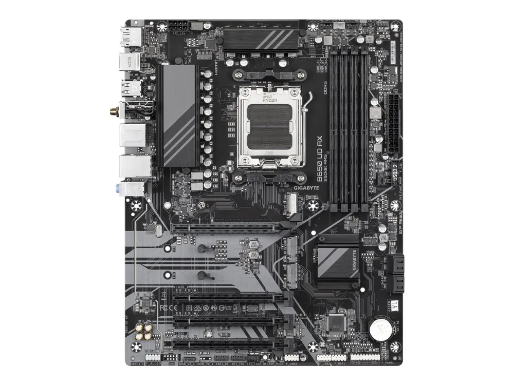 Gigabyte B650 UD AX - 1.0 - bundkort - ATX - Socket AM5 - AMD B650 Chipset - USB-C 3.2 Gen 1, USB 3.2 Gen 2, USB 3.2 Gen 1 - Wi-Fi 6, Gigabit LAN, Bluetooth - onboard grafik (CPU påkrævet) - HD Audio (8-kanaler)