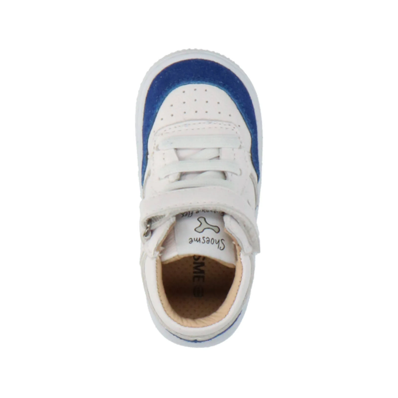 Shoesme leren sneakers wit/blauw