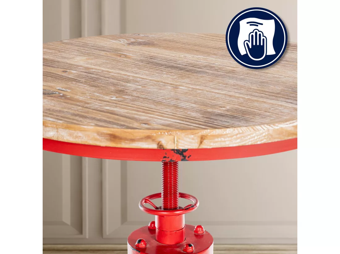 Lot de 2 Table haute - rond Ø 54 cm - Métal - Rouge - Ruhr