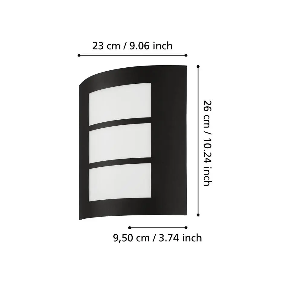 EGLO City Wandlamp - E27 - Kunststof - Zwart/Wit