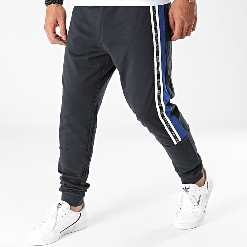 Pantalon Jogging A Bandes 6KPP65-PJ05Z Bleu Marine