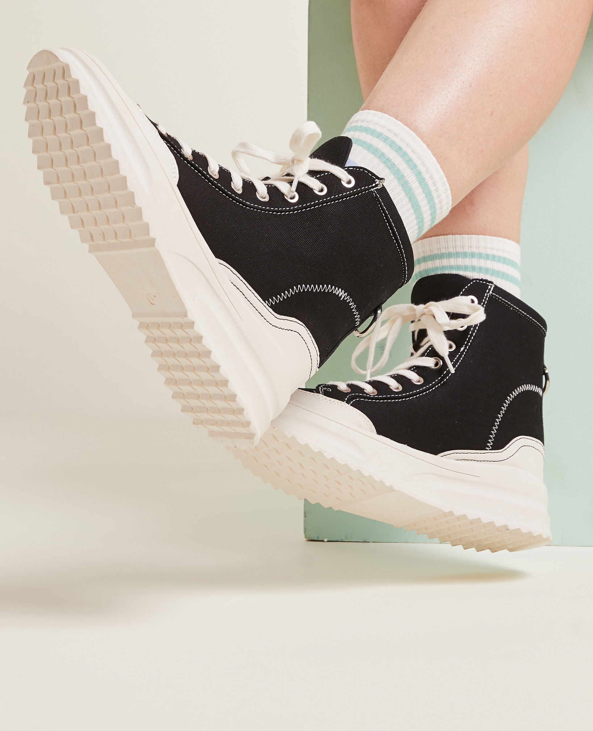 Baskets montantes en toile - Noir