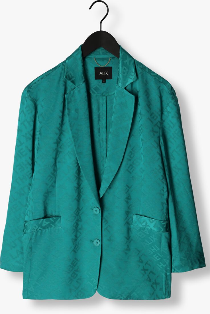 ALIX THE LABEL petrol alix the label blazer ladies woven oversized blazer text