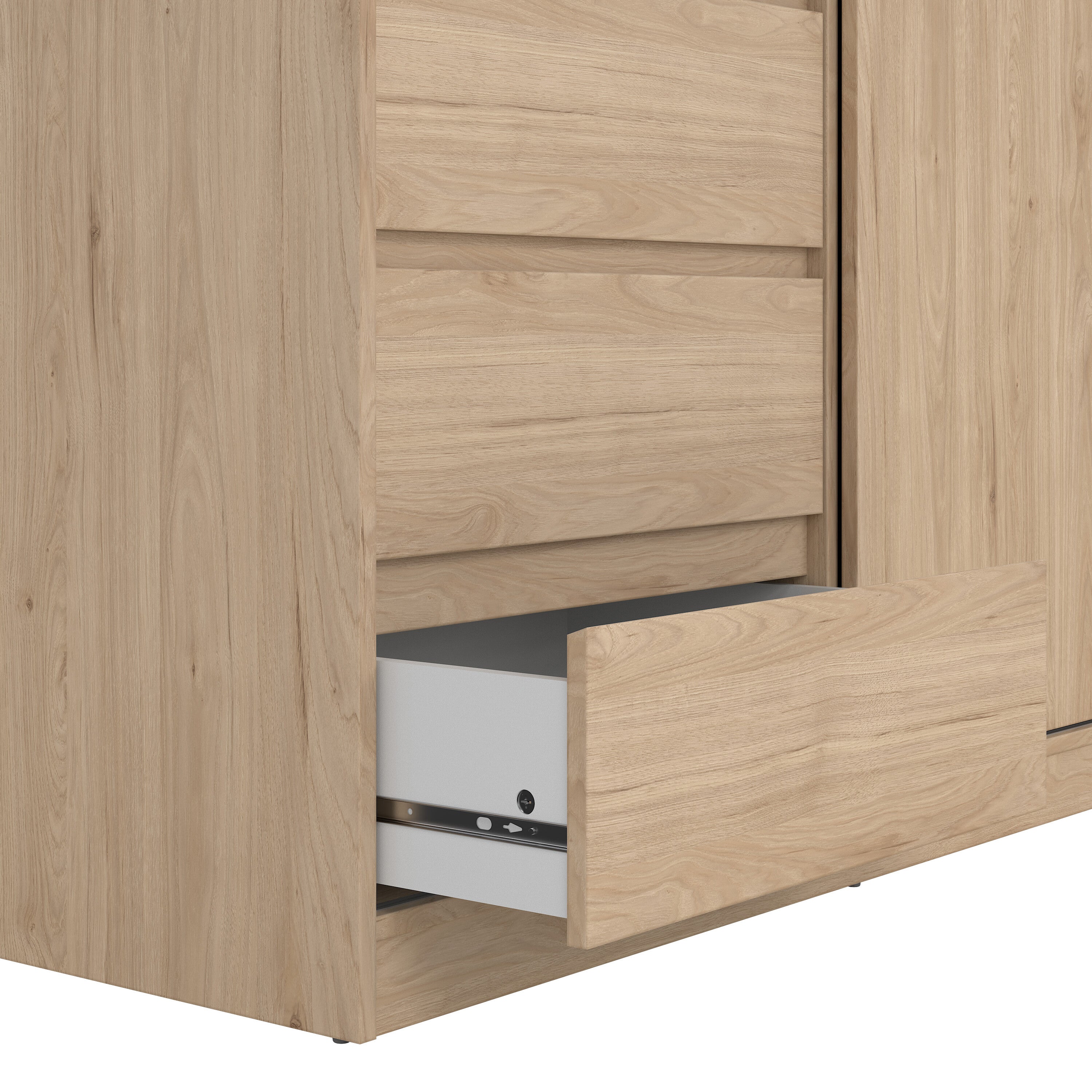 by fonQ basic Slide Kledingkast - B 118,5 cm - Eiken