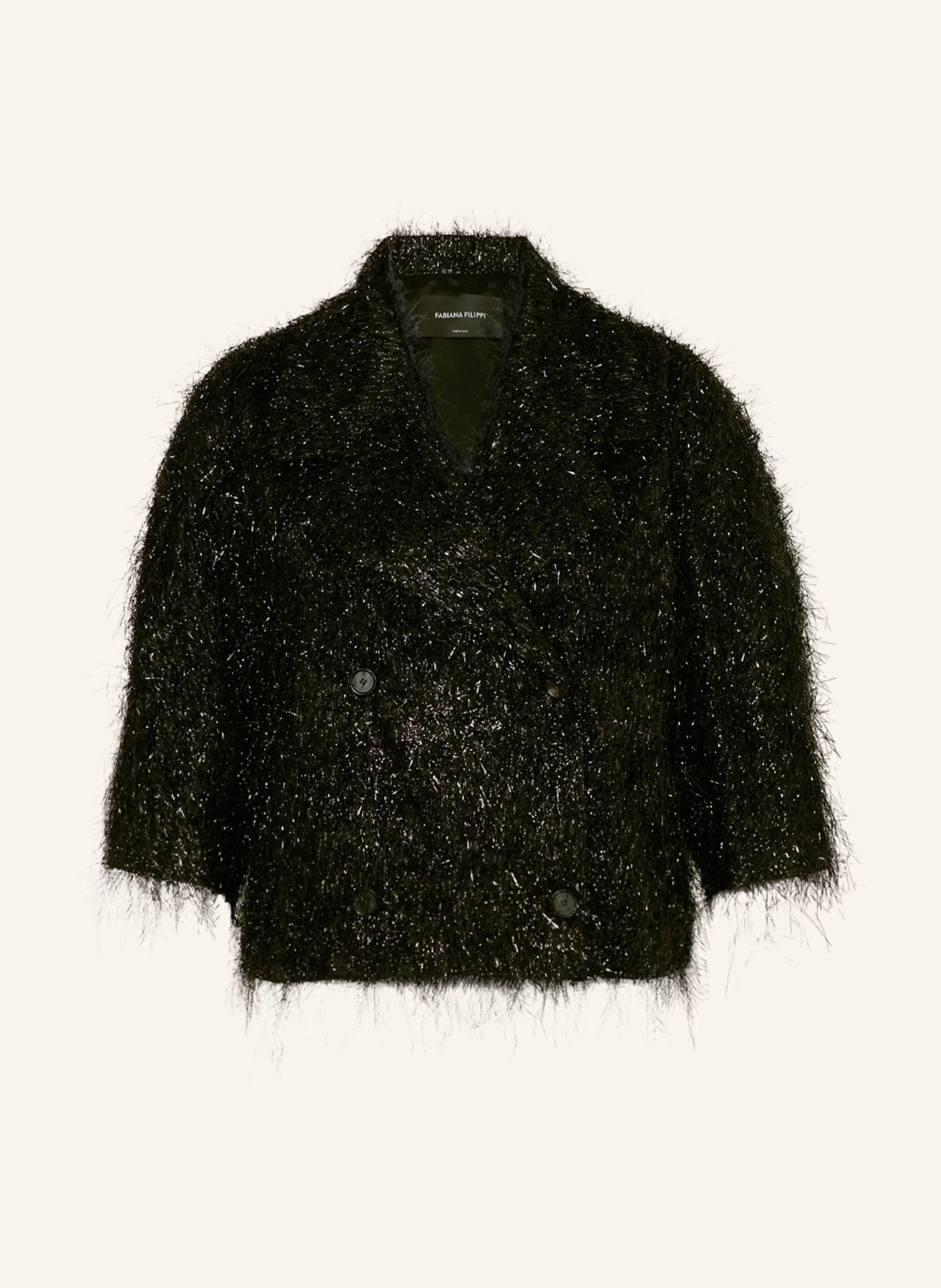 FABIANA FILIPPI Kastenjacke mit 3/4-Arm und Glitzergarn