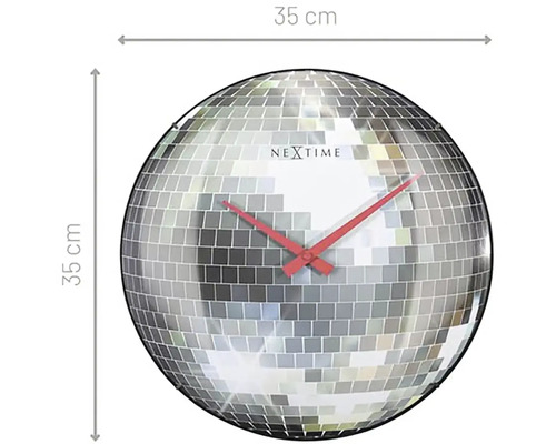 Wandklok Discobal gebogen glas Ø 35 cm