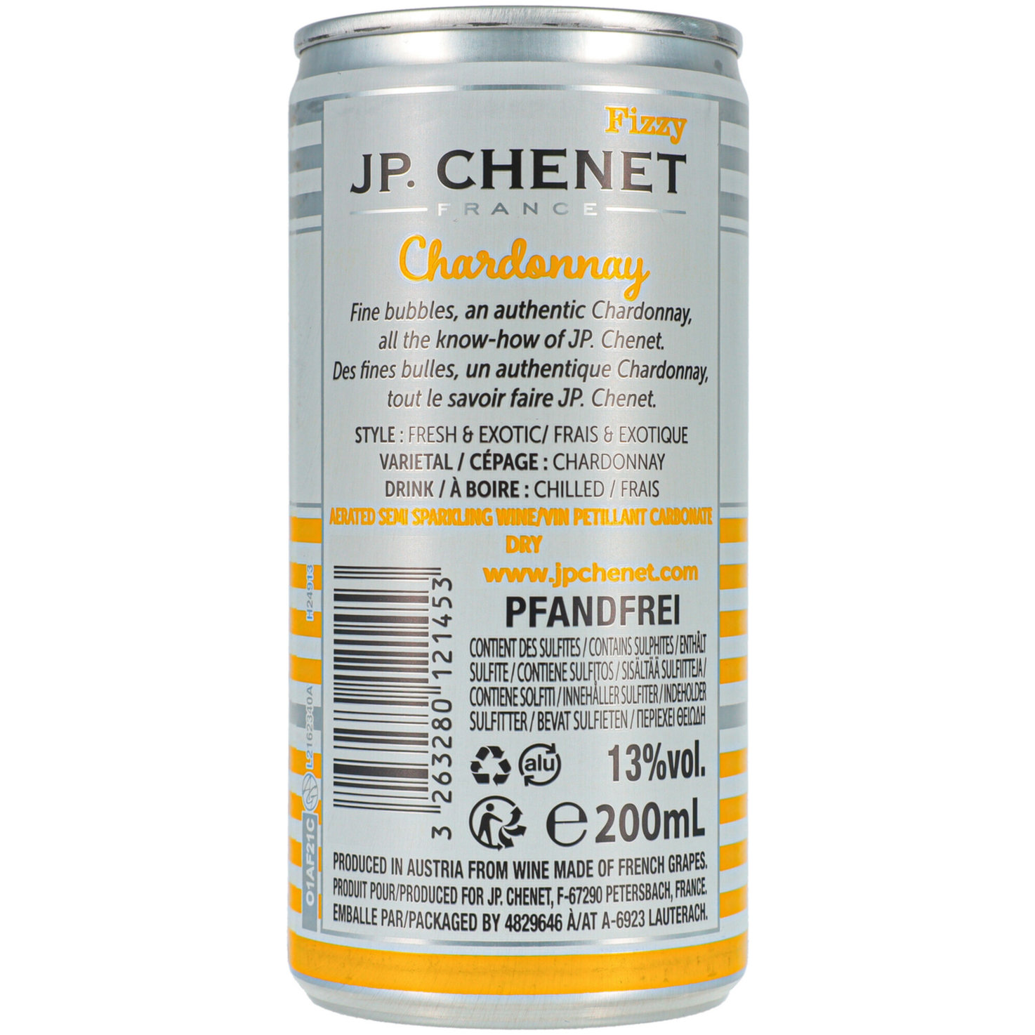 Chardonnay Fizzy JP. Chenet, dry, in Dose -20cl
